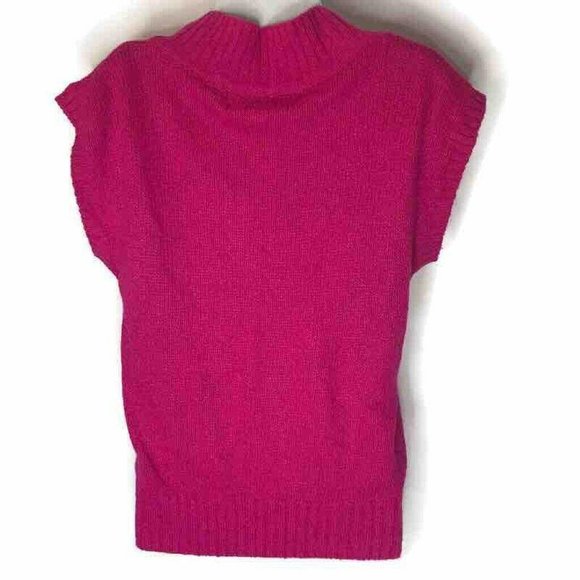 Rainbow Ridge Womens Sweater Pink Short Sleeve V-Neck Ribbed Knitted Pullover M - Picture 3 of 7